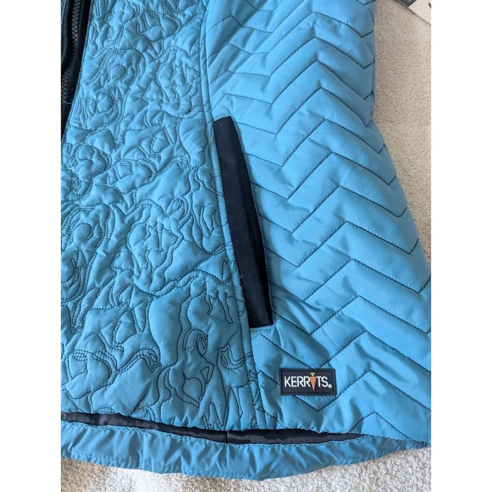 Kerrits Horseplay Quilted Vest Size XL NWT Blue Denim Equestrian Puffer Vest 405